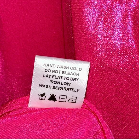 SOLD πNWT Lovers + Friends Kana Ruched Metallic Barbiecore Mini Dress Size L - Picture 11 of 16